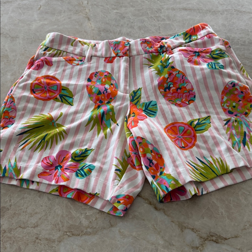 Spartina 449 Carolina Short Moreleand Pineapple Hibiscus Large Stretch Preppy